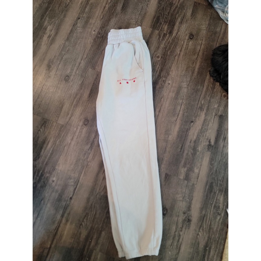 AYR All Year Round Sweatpants XS Cream Off White Joggers Elastic Waist Peru - Picture 4 of 5